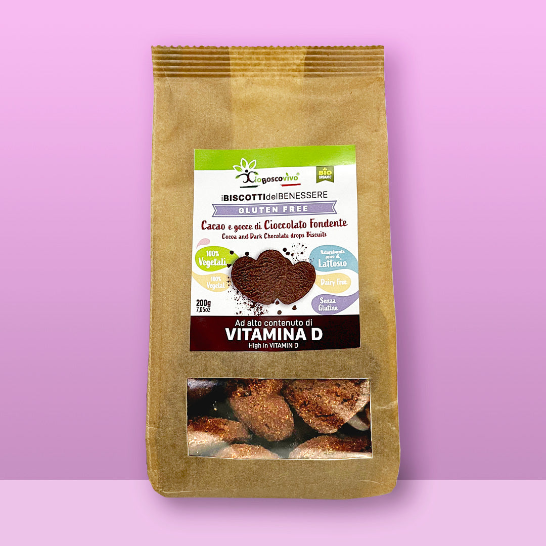 Biscotti Senza Glutine Cacao e gocce di Cioccolato, 100% Vegan –  IoBoscoVivo Srl