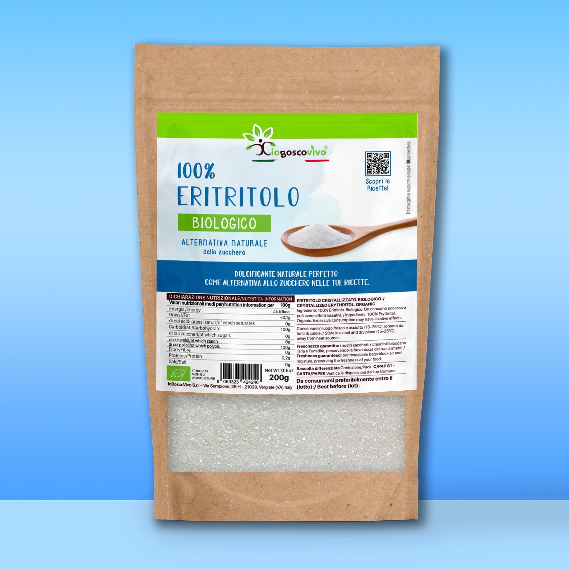 100% Eritritolo BIO - 200g - IoBoscoVivo Srl