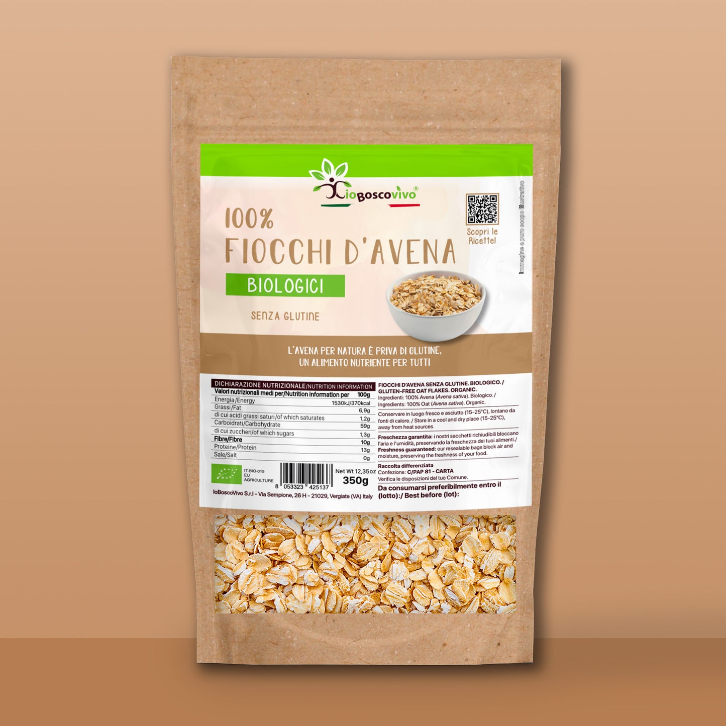 100% Fiocchi di Avena BIO - 350g