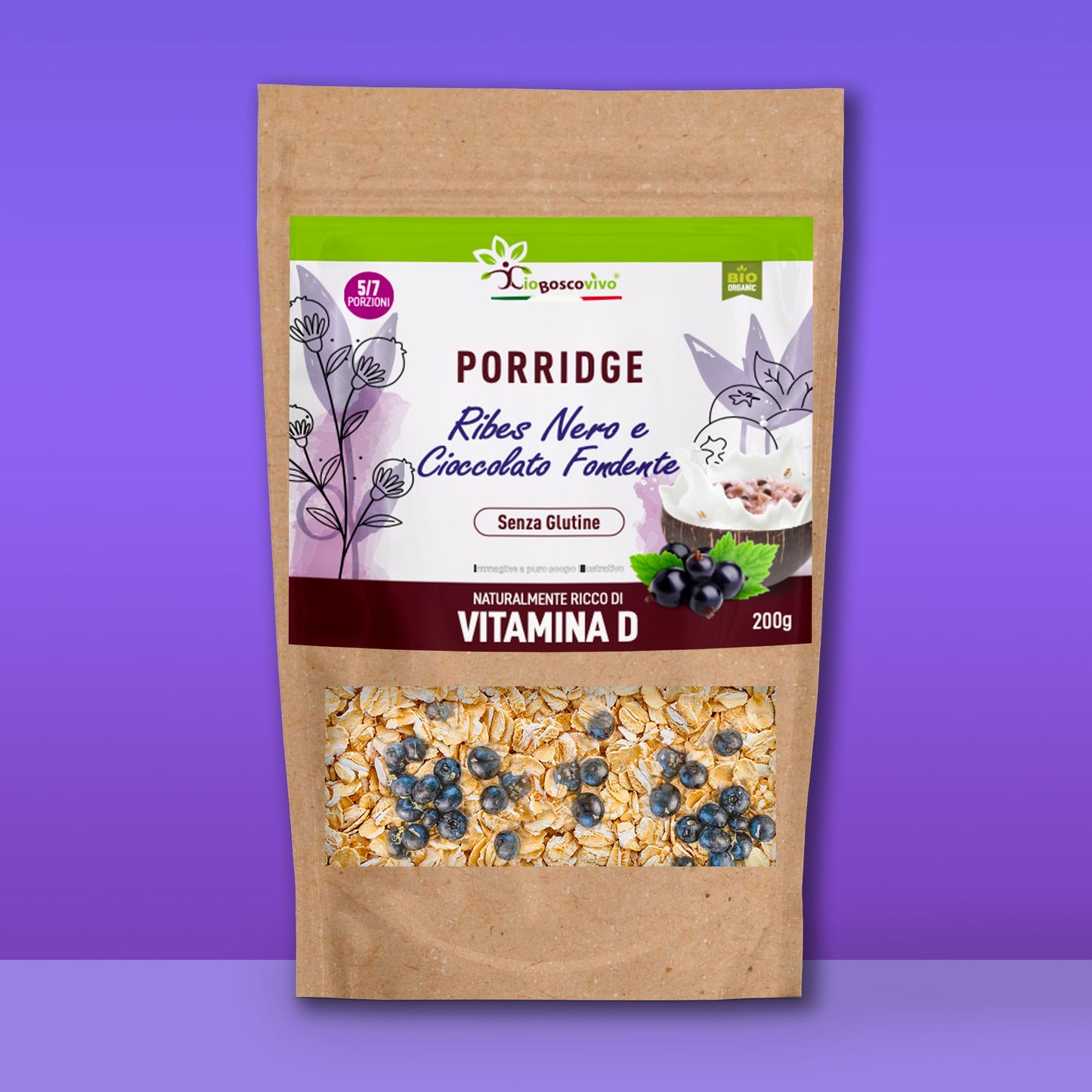 Porridge - Ribes nero & Cioccolato Fondente - IoBoscoVivo Srl